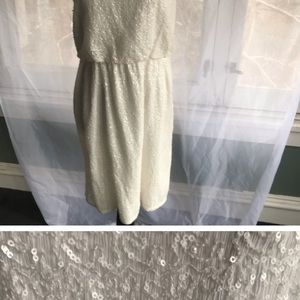 Alice + Olivia white sequined party dress sz. 12